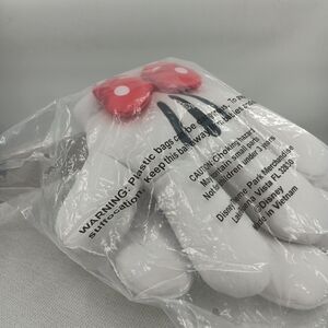 Disney Parks Minnie Mouse Adult Costume Hands Gloves Mitts With Bow